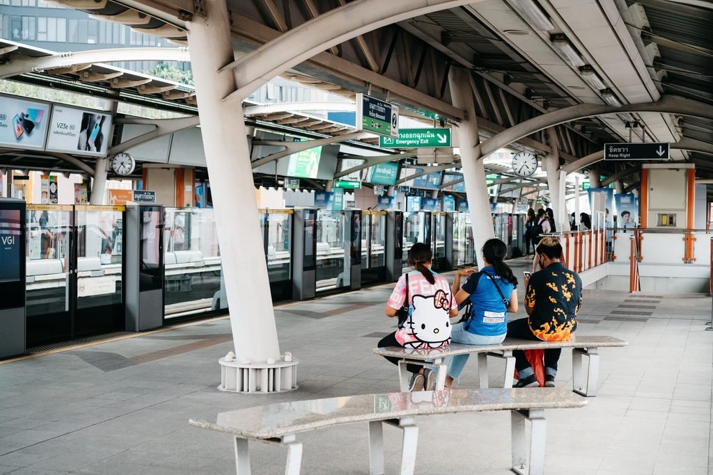 Overnight sleeper train departing Bangkok train station bound for Chiang Mai, Thailand