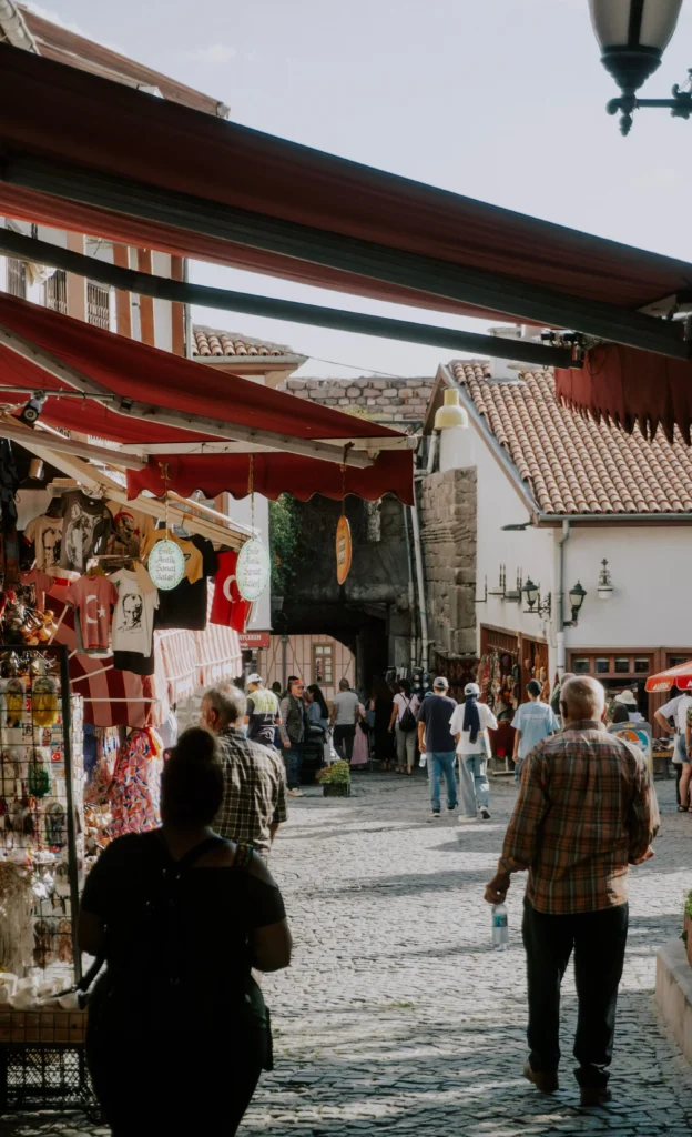 Bustling European street food market